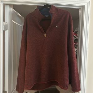 Crown and Ivy quarter zip sweater. XL, garnet.